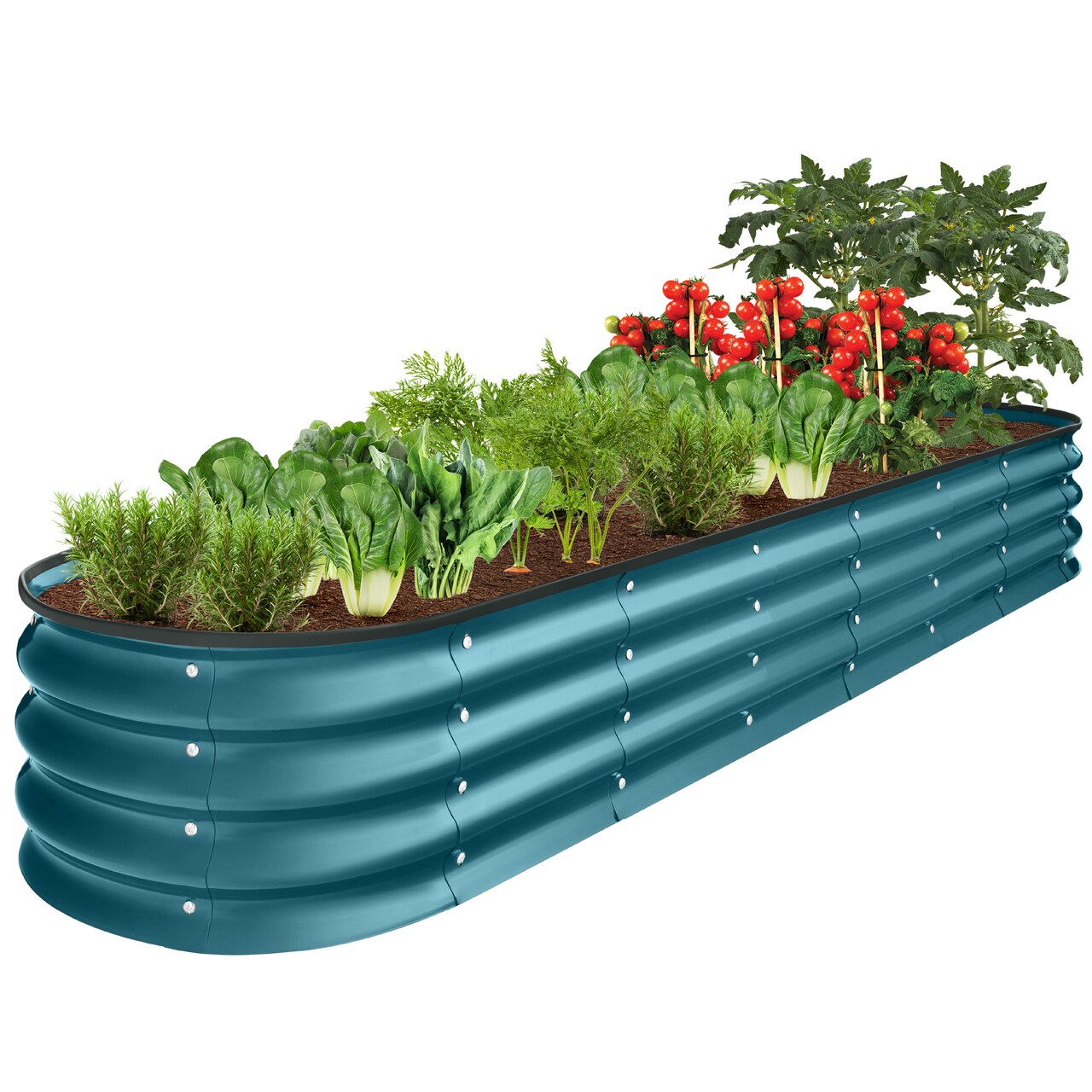 Best Choice Products 8x2x1ft Outdoor Metal Raised Oval Garden Bed, Planter Box for Vegetables, Flowers